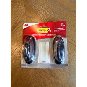 3M Command Curtain Rod Hooks Oil Rubbed Bronze 2 Pack 17053ORB-2ES 5lb Capacity